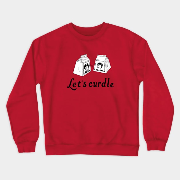 Let's Curdle Cuddling Milk Cartons - Black & White Crewneck Sweatshirt by studiogooz